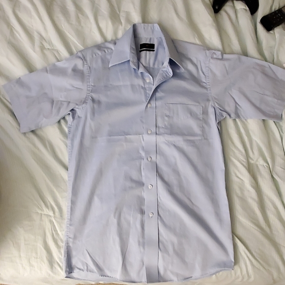 Men's Short Sleeve Collared Shirt Small Light Blue - Picture 1 of 5